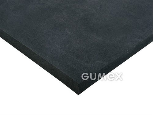 Mikroporézní pryž T140 CR, tloušťka 2mm, 10000x1000mm, 50°Sh00, hustota 150kg/m3, CR, samozhášivá, -40°C/+100°C, černá